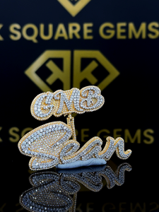 Colgante de hip hop con número personalizado, colgante de dos tonos, colgante de hip hop para hombre, colgante de moissanita, joyería de hip hop Ice Out, chapado en amarillo - Product Image 4