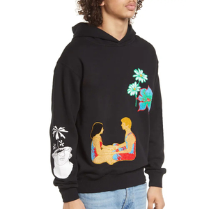 Sweat à capuche brodé pour hommes fabriqué par des professionnels à vendre sweat à capuche avec broderie en chenille personnalisée à bas quantité minimale de commande - Product Image 2