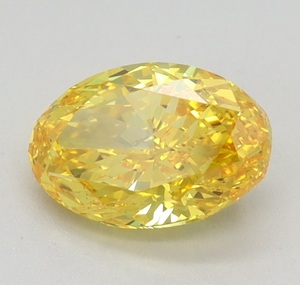 Bague de fiançailles fantaisie en diamant de laboratoire jaune vif de 1,01 ct, forme ovale, clarté VS2, avec certificat IGI, bijoux - Product Image 1