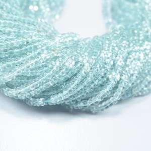 Top Choice Natural Aquamarine Smooth Rondelle Beads con Color azul y forma única para varios diseños de joyería para exportación a granel - Product Image 2