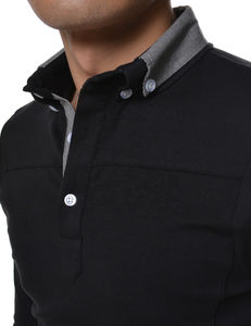 Chemise pour homme tendance, col rabattu, décontractée, manches longues, unie, tricotée, respirante, boutonnée - Product Image 4