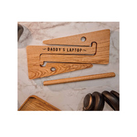 Support portable en bois personnalisé pour ordinateur portable / MacBook, support en bois pour ordinateur portable / organisateur de bureau gravé sur mesure
