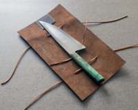 Couteau de chef japonais forgé à la main en acier inoxydable 8-9,9 pouces, finition satinée, manche en micarta, ambidextre, épaisseur 3,0 mm, modèle Saz-5642