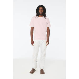 Camiseta de manga corta para hombre, camiseta lisa en blanco suave de algodón pesado de 6oz, camiseta transpirable de algodón ajustada de gran tamaño con hombros caídos rosa - Product Image 6
