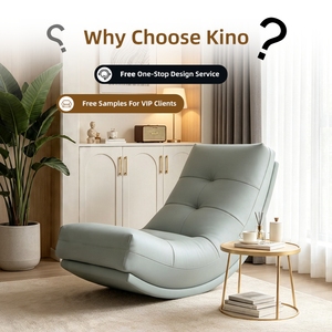 Sillón Reclinable Curvo de Cuero Kino Cat Claw, Ergonómico, Estilo Nórdico, para Dormitorio, Sala de Estar, Estudio, Balcón, Cómodo Sillón Mecedor de Madera - Product Image 3