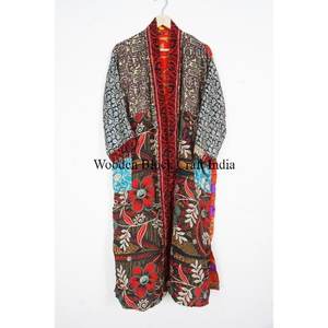 Robe longue vintage en soie à imprimé floral pour femme, manches longues, printemps-été, multicolore, vêtements de nuit, vente en gros, kimono - Product Image 4