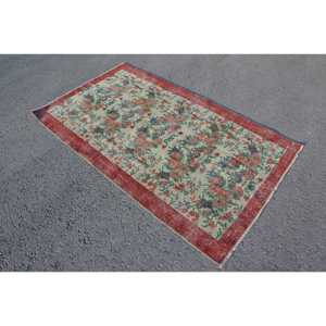 พรมขนาด 3.7x6.4 ฟุต, พรมสไตล์วินเทจตุรกี, พรมขนสัตว์สีแดง - Product Image 2