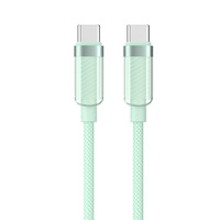 Kabel Data Nylon Pengisian Cepat Tipe-C 5A/3A Transparan Berwarna-warni dengan Konduktor Tembaga Murni dan Pelindung Anyaman untuk Penggunaan iPhone dan Mobil