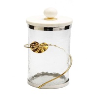 Juego de Recipientes de Cocina Ecológicos Hechos a Mano, Diseño 2026, Frascos Dorados y Plateados con Tapa Floral de Loto, Recipientes de Almacenamiento Duraderos, Regalos