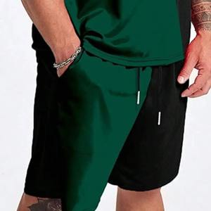 Conjunto corto de 2 piezas de algodón 100% para hombre con tira lateral Conjuntos de pantalones cortos de verano para hombre con diseño de logotipo personalizado con estampado de logotipo personalizado - Product Image 6