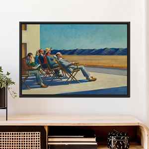 Encanto del estilo Mid-Century para exteriores: arte de pared en lienzo impreso con escena del desierto, con marco negro - Product Image 1