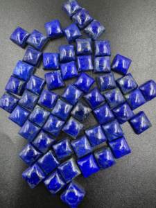 Lapis Lazuli ธรรมชาติ Cabochon รูปทรงสี่เหลี่ยมเรียบหินอัญมณีหลวมสำหรับการทำเครื่องประดับอัญมณีขายส่ง10มม. - Product Image 2