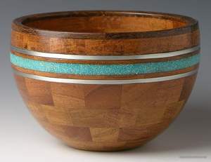 Bol en résine en bois de concepteur à la mode sculpté à la main moderne rustique décoratif table élégante maison cuisine - Product Image 1