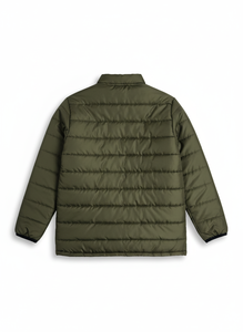 Chaqueta acolchada para hombre hecha en fábrica al por mayor, cremallera completa, cuello alto, logotipo personalizado, posición frontal, transpirable, ropa de calle de invierno - Product Image 4