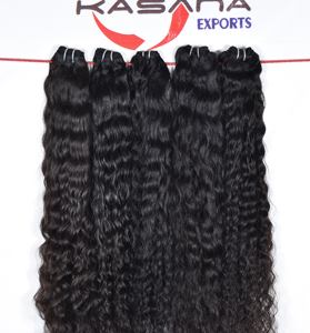 Cheveux humains naturels bruts indiens Remy 100 % vierges, alignés sur les cuticules, couleur noire, ondulés profonds, pour femmes, vente en gros - Product Image 4