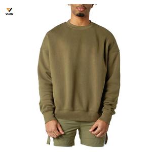 Vente directe d'usine personnalisé 350gsm poids lourd coton polaire unisexe sweat pour hommes couleur unie broderie Logo hiver - Product Image 3