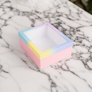 Tùy Chỉnh Dễ Thương Thiết Kế Hộp Giấy Rõ Ràng Cửa Sổ Dập Nổi Lớp Phủ UV Thân Thiện Với Môi Hộp Vận Chuyển Cho Bánh Quà Tặng Giao Hàng Trực Tuyến Sử Dụng - Product Image 1