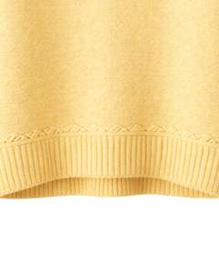 Pull en maille jacquard jaune doux personnalisé, à motif floral texturé, col rond, manches longues, pull d'hiver pour femmes, vente en gros personnalisée - Product Image 5