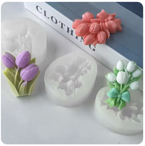 Tulipe Fondant Fleur Moule De Cuisson DIY Simulation Fleur Voiture Parfum Pierre Plâtre Silicone Moule - Product Image 5