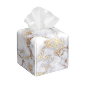 Nuevo Dispensador de Toallitas de Mármol Travertino Beige, Moderno Porta Toallitas de Piedra para Decoración de Baño, Oficina y Dormitorio - Product Image 2