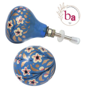 Boutons peints à la main floraux en bois industriel de vente chaude pour la porte de tiroir d'armoire-pour l'utilisation extérieure d'école d'entrepôt d'hôtel de chambre à coucher - Product Image 1