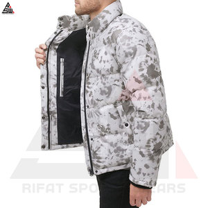New Style Customized Winter Bubble <b>Jacket</b> for Men High Quality Sublimation Transfer Print Custom Logo Design Cotton Blend - Product Image 5