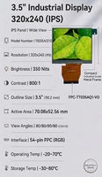 Écran tactile LCD IPS de 3,5 pouces avec résolution 320x240 pour clés de voiture et groupes d'affichage intelligents