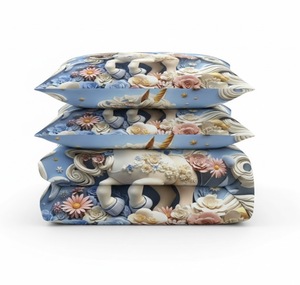 Ensemble de taies d'oreiller en microfibre tissée imprimée de luxe avec rembourrage en polyester, toucher doux, 3 pièces, literie moderne pour la maison - Product Image 5