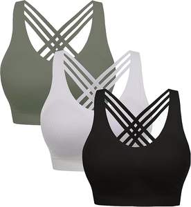 Soutien-gorge de sport pour femme, nouvelle conception, yoga, gym, maintien élevé, séchage rapide, respirant, coupe-vent, logo frontal personnalisable, tailles et couleurs, grande taille - Product Image 1