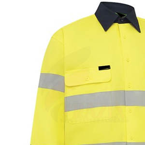 เสื้อใส่ทำงานแขนยาวสำหรับผู้ชายเสื้อใส่ทำงานระบายอากาศได้ดีเสื้อเชิ้ตแขนยาว - Product Image 6