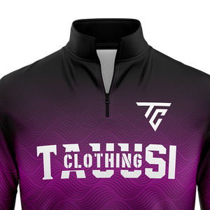 เสื้อฮู้ดผู้ชายผ้าฝ้ายถักแบบมีซิป ¼  คอตั้ง ทรงปกติ ระบายอากาศได้ดี ดีไซน์ซิป ¼ - Product Image 2