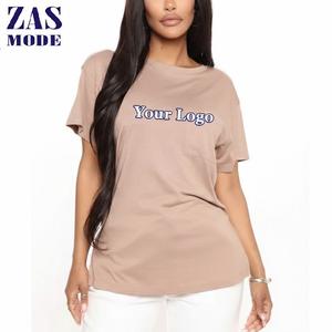 Camiseta de Verano de Manga Corta con Cuello Redondo y Ajuste Regular para Mujer, Nueva Llegada, de Alta Gama, Informal, Tejida, 100% Algodón, 220g, Transpirable, con Logotipo - Product Image 1
