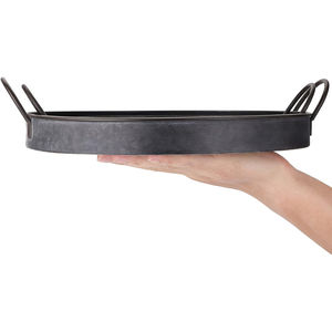 Round Shape Metal Decorative <b>Tray</b> for Christmas Grey and <b>Black</b> Color Tabletop Food Serving <b>Tray</b> Gifting and Promotional Supply - Product Image 5
