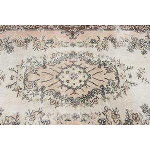 4x6.7 ft Vintage Rug, Turkish Area Rug, <b>Brown</b> White Persian <b>Wool</b> Rug - Product Image 5