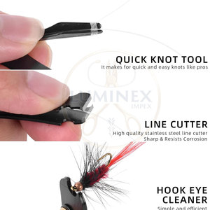 Kit compacto de accesorios de pesca con mosca con herramientas esenciales para pescadores, herramienta de pinza de línea de pesca con mosca con limpiador de Ojos de gancho - Product Image 5