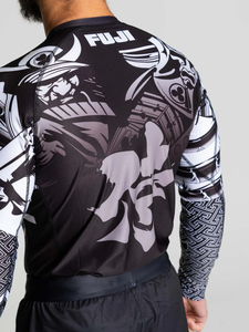 Rashguard personnalisé imprimé par sublimation MMA BJJ OEM unisexe manches longues en spandex/polyester respirant - Product Image 3