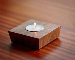 Candelabro de madera de acacia pulido hecho a mano de Venta caliente soporte de vela de Color Natural adecuado de Navidad o soporte - Product Image 4