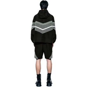 Front and back same design Windbreaker Tracksuit Streetwear Windbreaker <b>Shorts</b> Set <b>Zip</b> up Oversized Windbreaker <b>Short</b> Set - Product Image 1