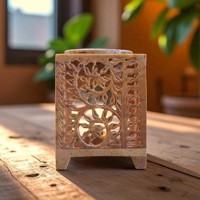 Diffuseur d'arômes en marbre sculpté à la main, écologique, brûleur d'huile décoratif avec fin fini Jali, pour espaces spirituels toute l'année, idéal pour offrir