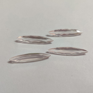 Natural rose quartz 34x7mm marquise facet eye clean quality hyaline quartz navette cut loose gemstone - Product Image 2