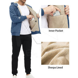 Pull à capuche en molleton lourd de qualité supérieure pour hommes Nouveau design en coton Slim Fit avec motif solide pour l'hiver - Product Image 6