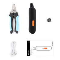 Cortauñas Eléctrico Recargable por USB, Indoloro, con LED, de ABS y Acero Inoxidable, para Perros y Gatos, con Voltaje Universal