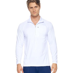 T-shirt de course à manches longues pour hommes Spandex Elastic Quick Dry Sports Bodybuilding Training Zipper Collar Shirts - Product Image 1