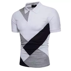 Algodón Color sólido Combinación de colores Polo Collar Hombres Camisetas Tamaño personalizado Golf Ropa Cuello clásico Hombres Polo Camiseta - Product Image 4