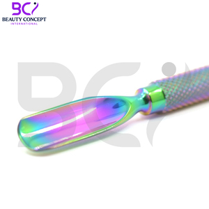 Poussoir à cuticules à double extrémité finition arc-en-ciel en acier inoxydable de la plus haute qualité Faites vos propres poussoirs à cuticules les plus récents - Product Image 2