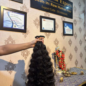 100% Extensions de Cheveux Humains Bruts Sud Indien Temple Cheveux Bouclés Ondulés Styles Droits Afro Vagues Naturelles Style de Bande Pré-collée - Product Image 1