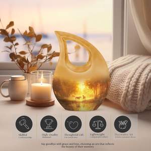 Urna de Metal de caballo para cenizas Urnas de cremación de mujeres para cenizas humanas Mini urnas Hombre adulto Hombre pequeño para cenizas humanas Tamaño personalizado - Product Image 4