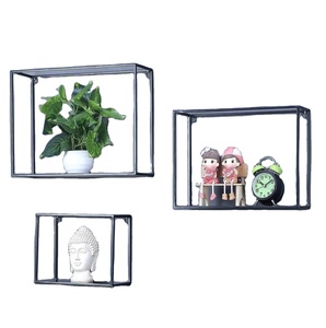 TQC Model 28032 Western Style Rack Storage Unit Bathroom <b>Shelves</b> Polygon <b>Shelf</b> Wood Multifunction Living Room - Product Image 1