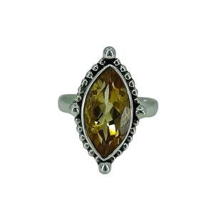 Navya Craft 925 Sterling Silver Citrine Marquise <b>Statement</b> Boho <b>Ring</b> Yellow Gemstone Jewelry 18K Sizes 4-14 US for Office - Product Image 1