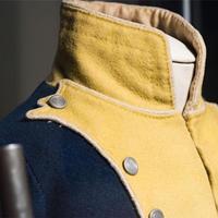 Veste de Hussard avec Tresse Dorée, Uniforme Cérémonial en Laine Noire, Uniforme Napoléonien Français